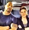 Dwayne Johnson y Gina Carano en el rodaje de A todo gas 6